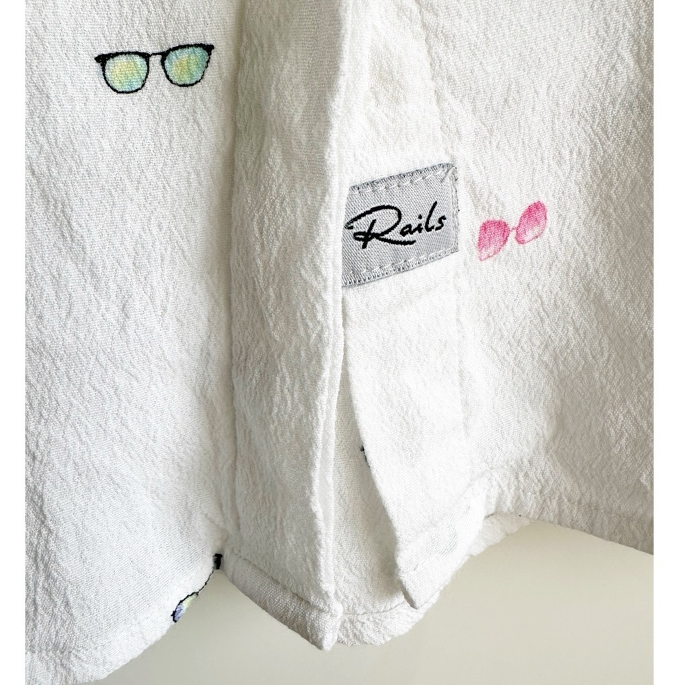 Rails Chase Sunglass Print Short Sleeve Button-Up… - image 5